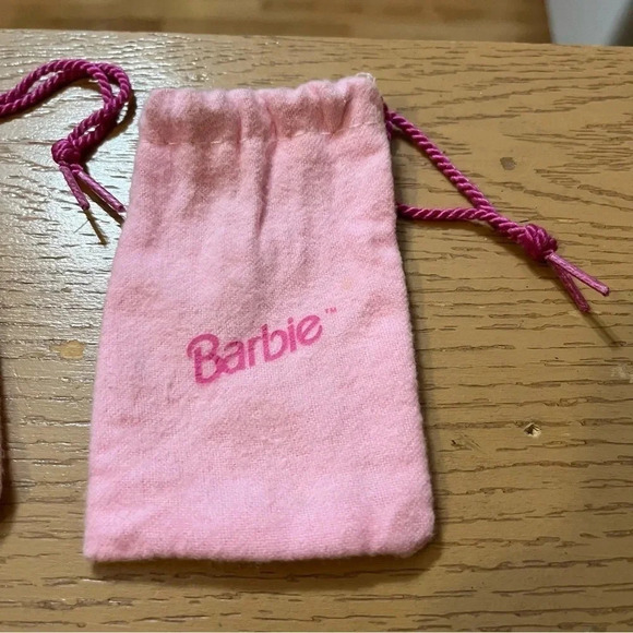 Barbie 1990's Accessories Pink Drawstring Bags Pouches Lot Of 2 - Picture 2 of 6